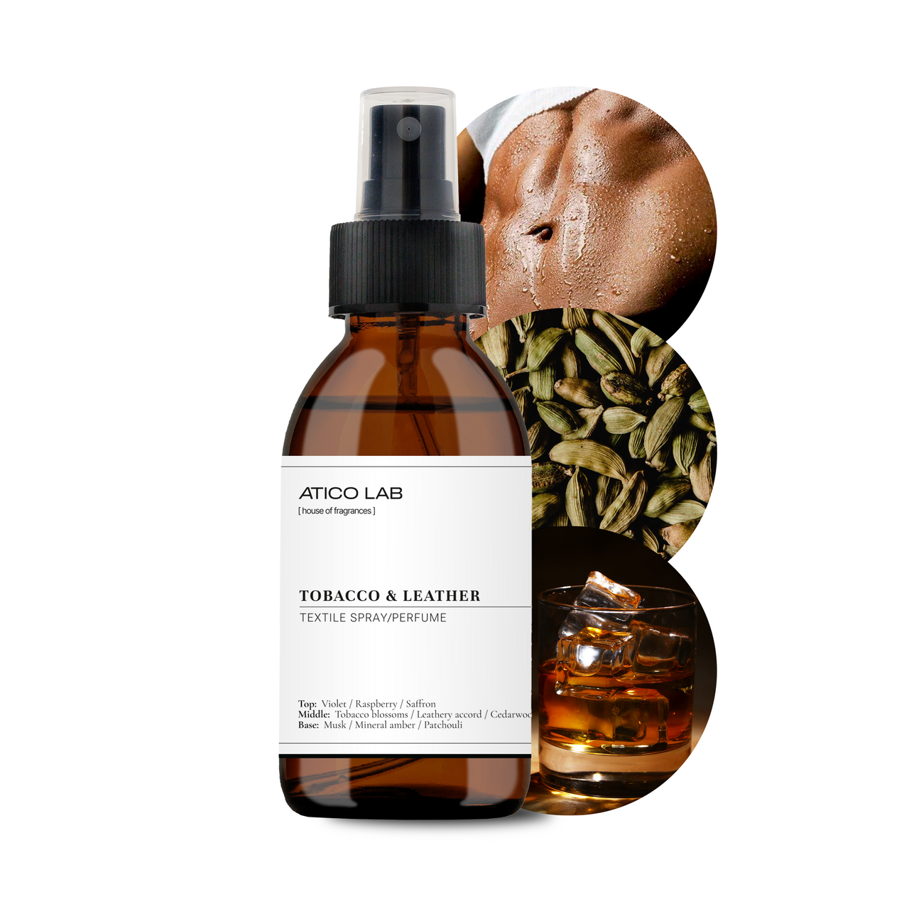Perfumed textile spray Tobacco and Leather